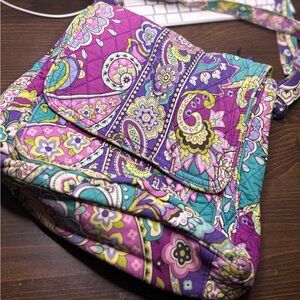 Vibrant Vera Bradley Paisley Quilted Crossbody Bag